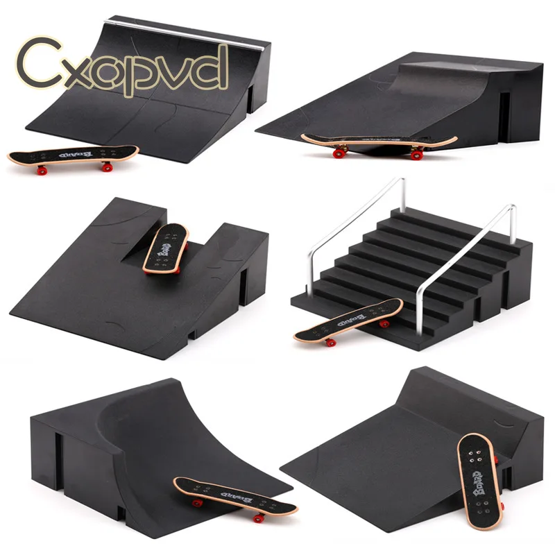 

Fingerboard Skatepark Park Ramp Toys Skate Park Kit Ramp Parts for Finger Skateboard Ultimate Parks Training Props