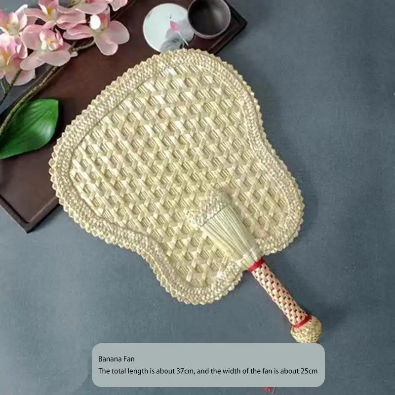 

Hand Woven Fan Natural Chinese Style Fan Old-fashioned Household Plantain Fan for Art Craft Gift Home Decoration Ornaments