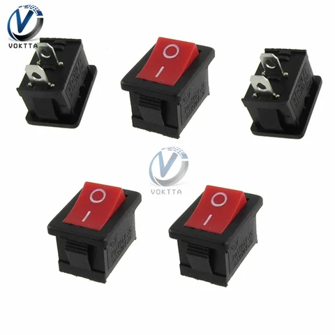 10 шт./лот черный кнопочный мини-переключатель KCD1-101 переключатель 2/3/6 Pin красный/черный мини-переключатель питания