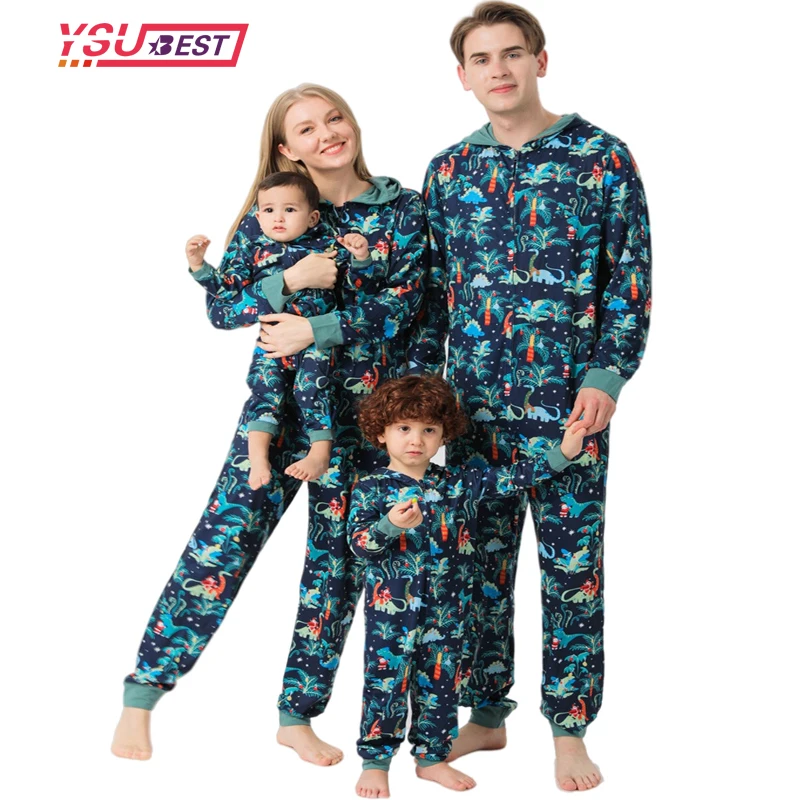 Комбинезон для мамы и дочки с принтом динозавра | Мать ребенок