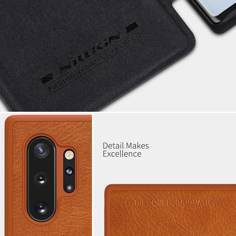 Nillkin Qin Роскошный ультра тонкая Книга Флип кожаный чехол для samsung Galaxy Note 9 10 S9 S10 Plus S10E Note10 Plus слот для карт