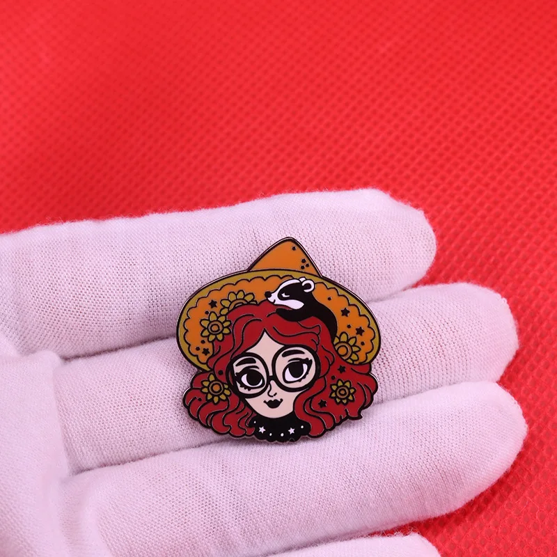 Милые пуффенберы барсук жесткая эмалированная булавка мультяшные рисунки