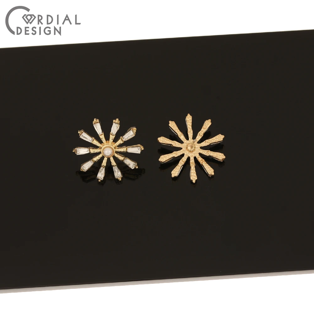 

Cordial Design 40Pcs 21*23MM Jewelry Accessories/Hand Made/Earring Findings/Flower Shape/DIY Making/Rhinestone Earrings Stud