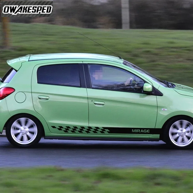 

Автомобильная дверь боковые спортивные полосы Авто Декор кузова виниловые наклейки для Mitsubishi-MIRAGE гоночный стиль наклейка внешние аксессуа...