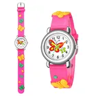 Часы Детские кварцевые с мультяшным рисунком, изящные наручные, с силиконовым ремешком, подарок на Рождество, для мальчиков и девочек
