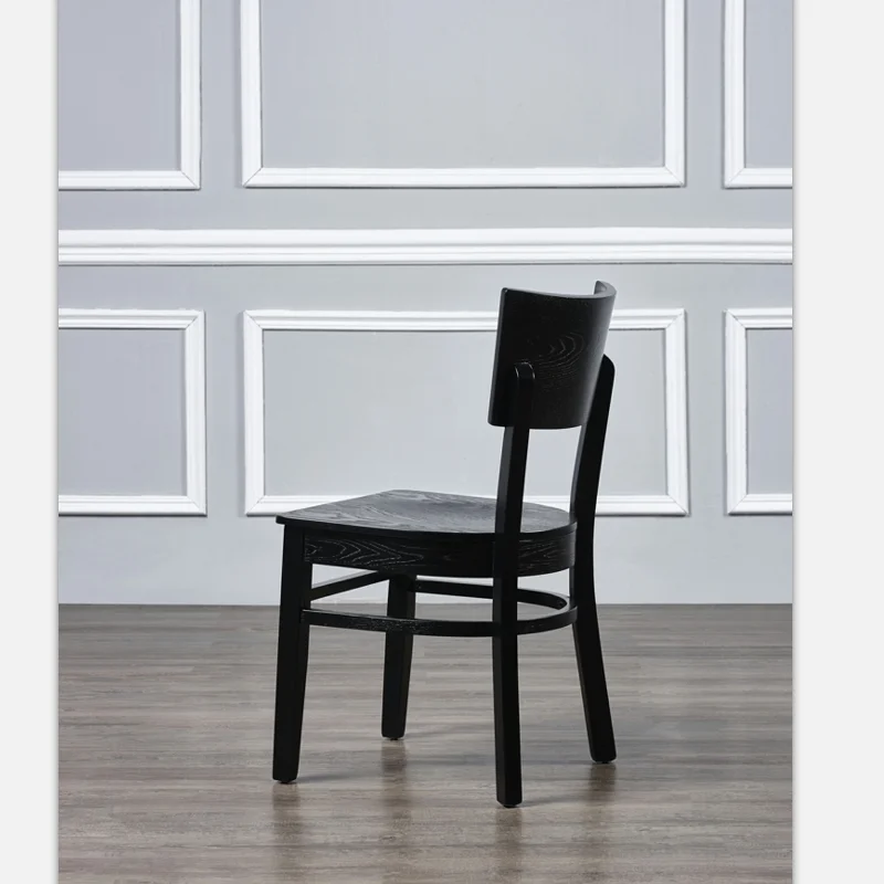 Черный обеденный стул из цельного дерева черный цвет грецкого ореха