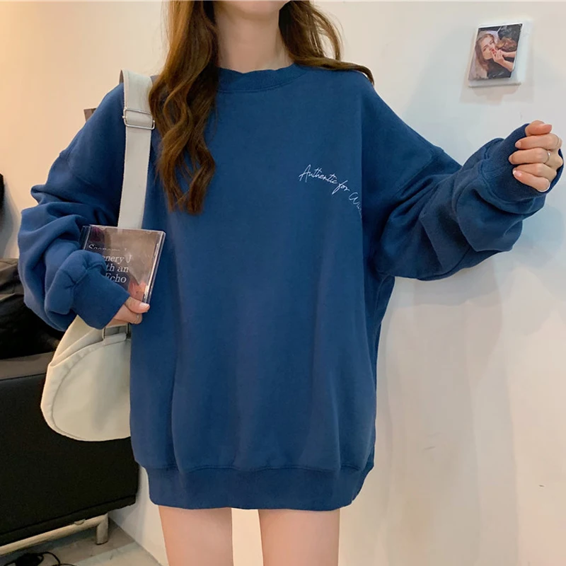 Женские толстовки без шапки милые универсальные Свободные корейские модные