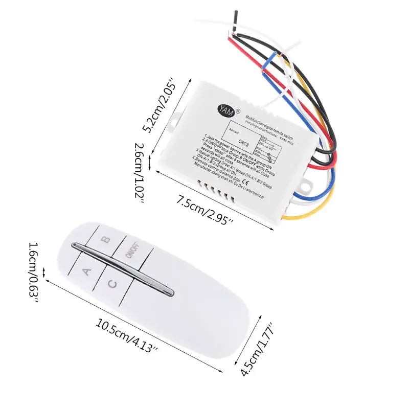 Three Way 220V Power Supply Wall Remote Switch Wireless Control | Обустройство дома