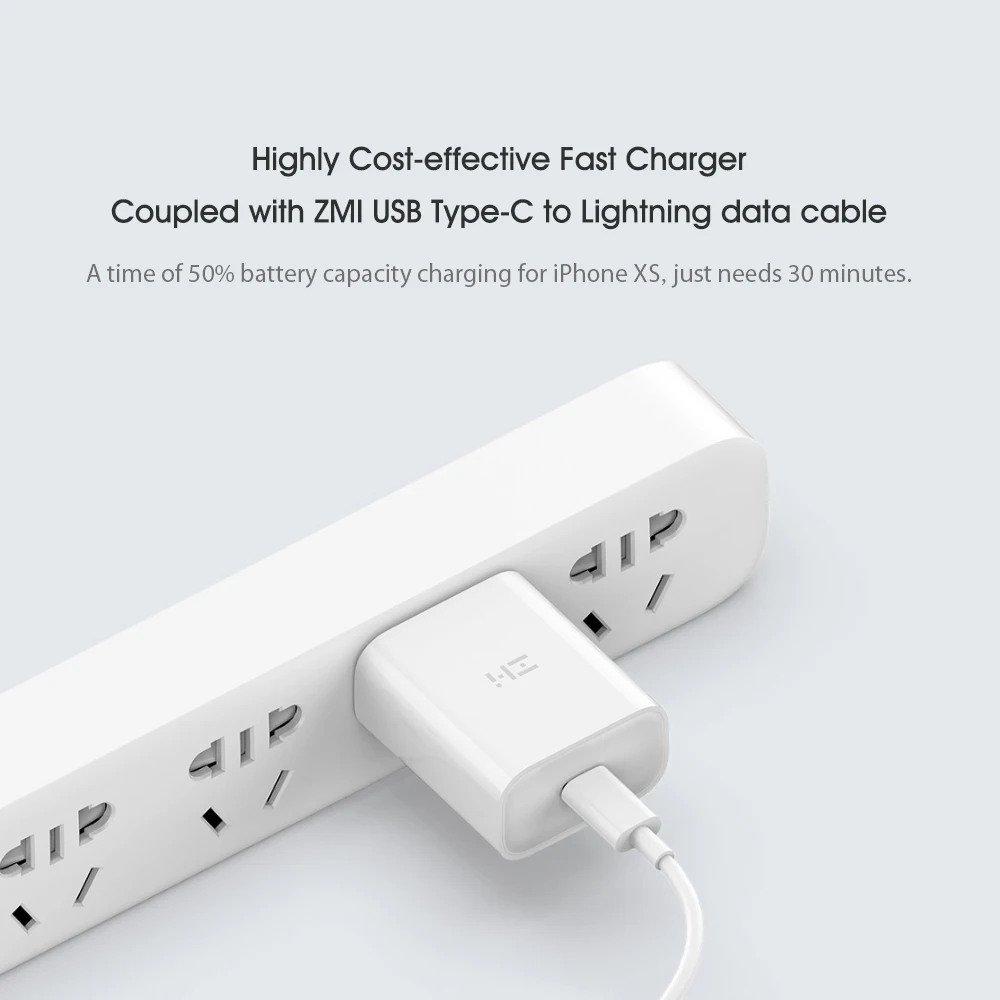 Xiaomi ZMI usb type-C быстрое зарядное устройство с USB-C кабелем для передачи данных 18 Вт портативный адаптер для телефона мини зарядное устройство для путешествий настенное зарядное устройство