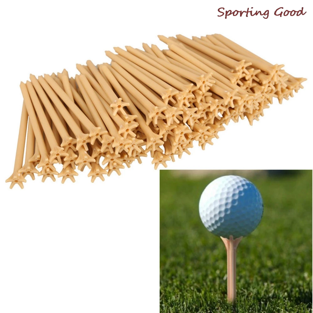 

100Pcs Professional Frictionless Golf Tees Wheat Golf Tees Plastic Golf Ball Wood Tees