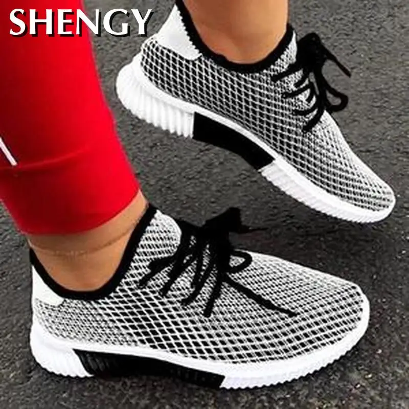 2020 Женские туфли-лодочки из воздухопроницаемого материала кроссовки Спортивная