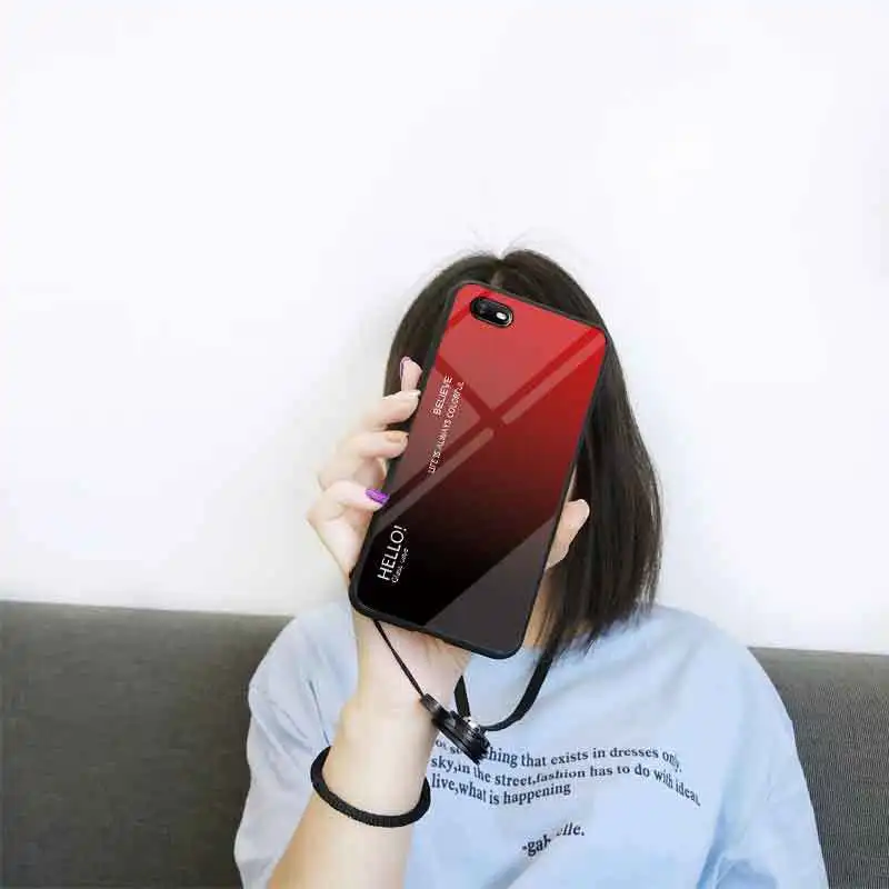 Чехол для OPPO Realme C2 A1K чехол с градиентом закаленное стекло мягкая силиконовая