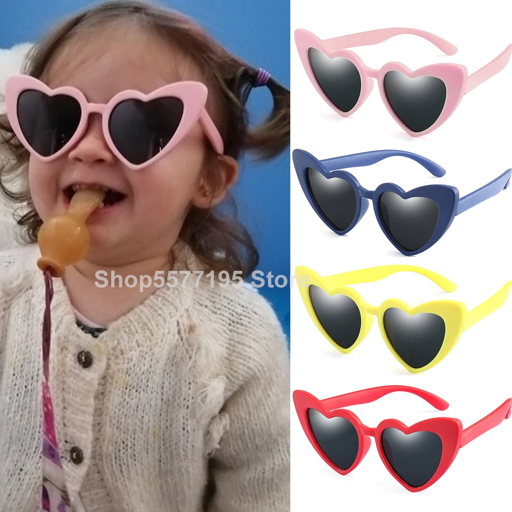 

2020 New Children Sunglasses Kids Polarized Sun Glasses LOVE Heart Boys Girls Glasses Baby Flexible Safety Frame Eyewear