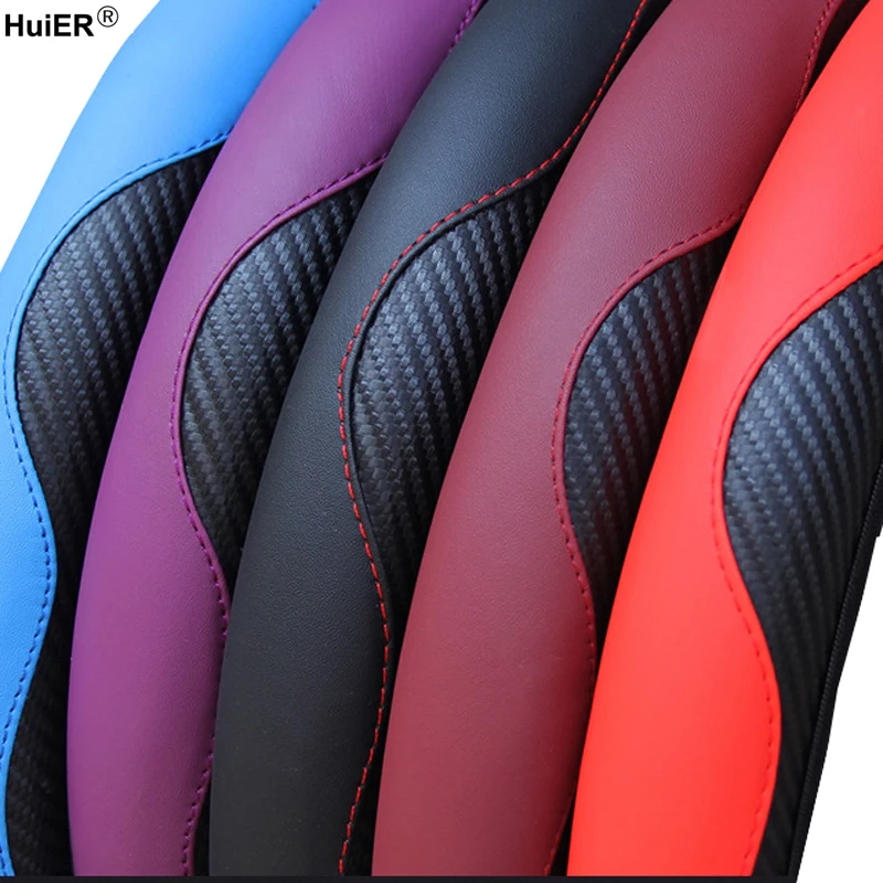 Оплетка из углеродного волокна для руля Funda volante 5 цветов автостайлинг без