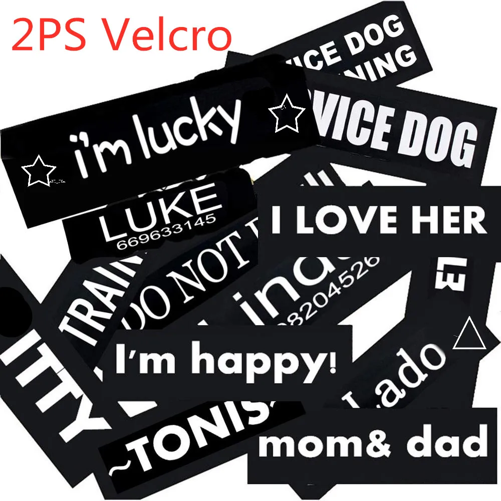 

Personalized Customized 2ps Dog Name Label Name Custom Tag DIY Logo Security Pet Harness Collar Vest Dog's Harness Label Sticker
