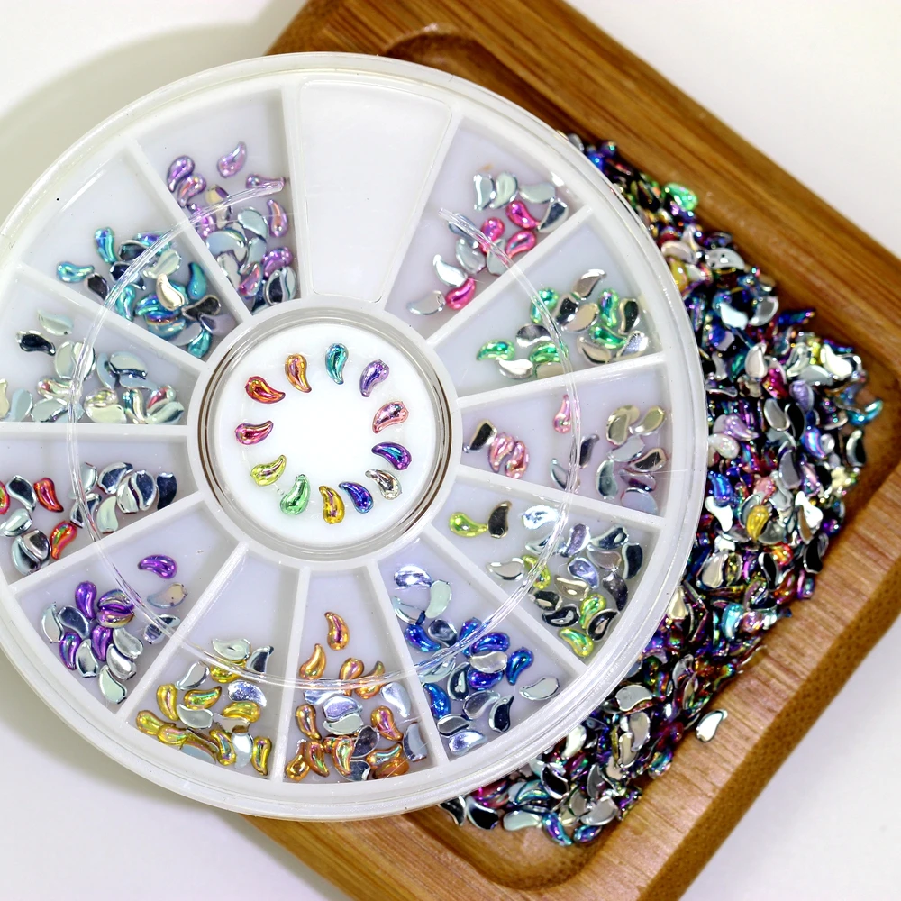 

1G 1x3mm Teardrop Shiny AB Colors Nail Stickers High Shine Sparkling Naill Diamonds Glitter Decoration Decals