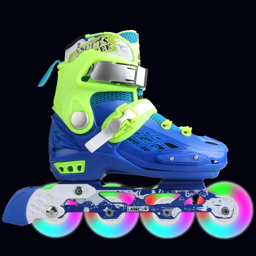 Набор для детей мигающий роликовый каток детская обувь катания на коньках шлем