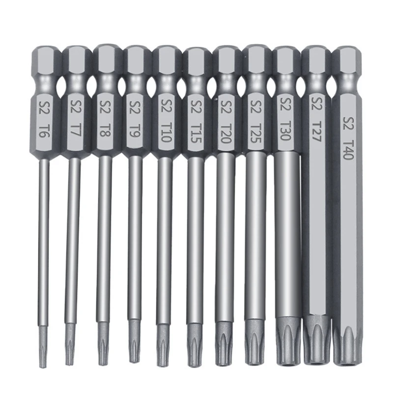 

11/12pcs Tamper Proof Security Drill Bit Set Torx Screwdriver Flat Head 1/4" Hex