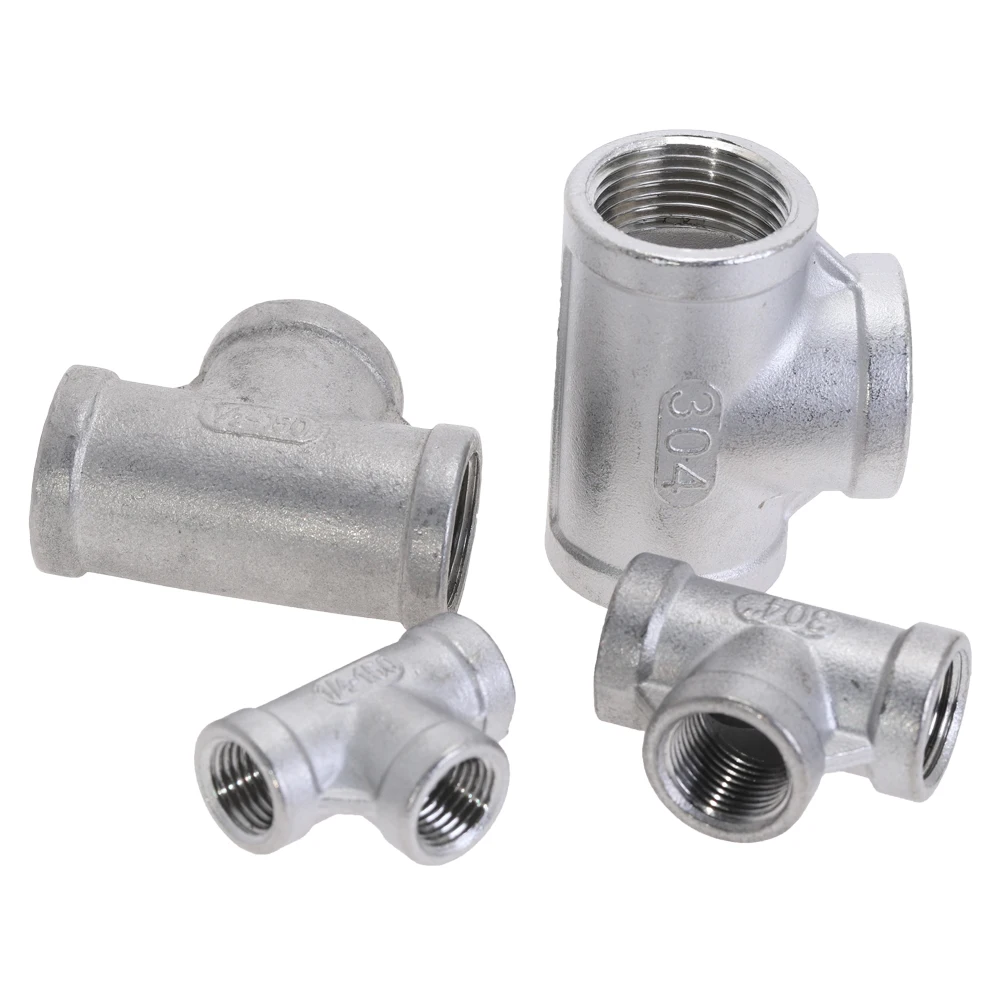 304 Нержавеющая сталь Трубное колено женские резьбовой 3 х полосная трехходовая