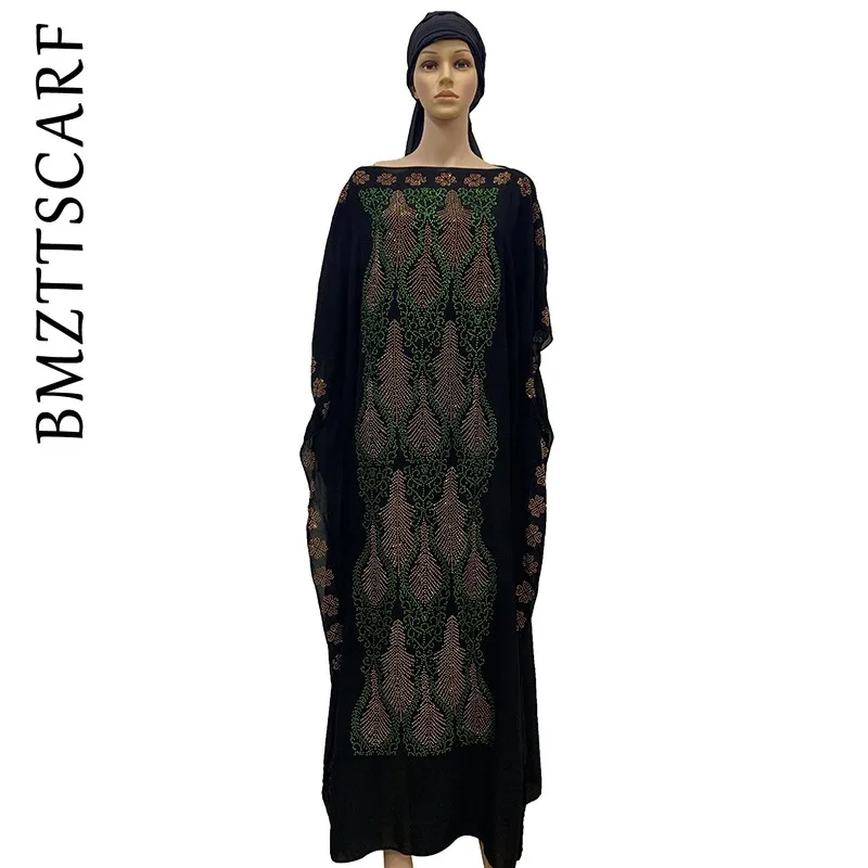 Новинка 2019 платье Дашики из 100% хлопка с африканскими бриллиантами длинное шарфом