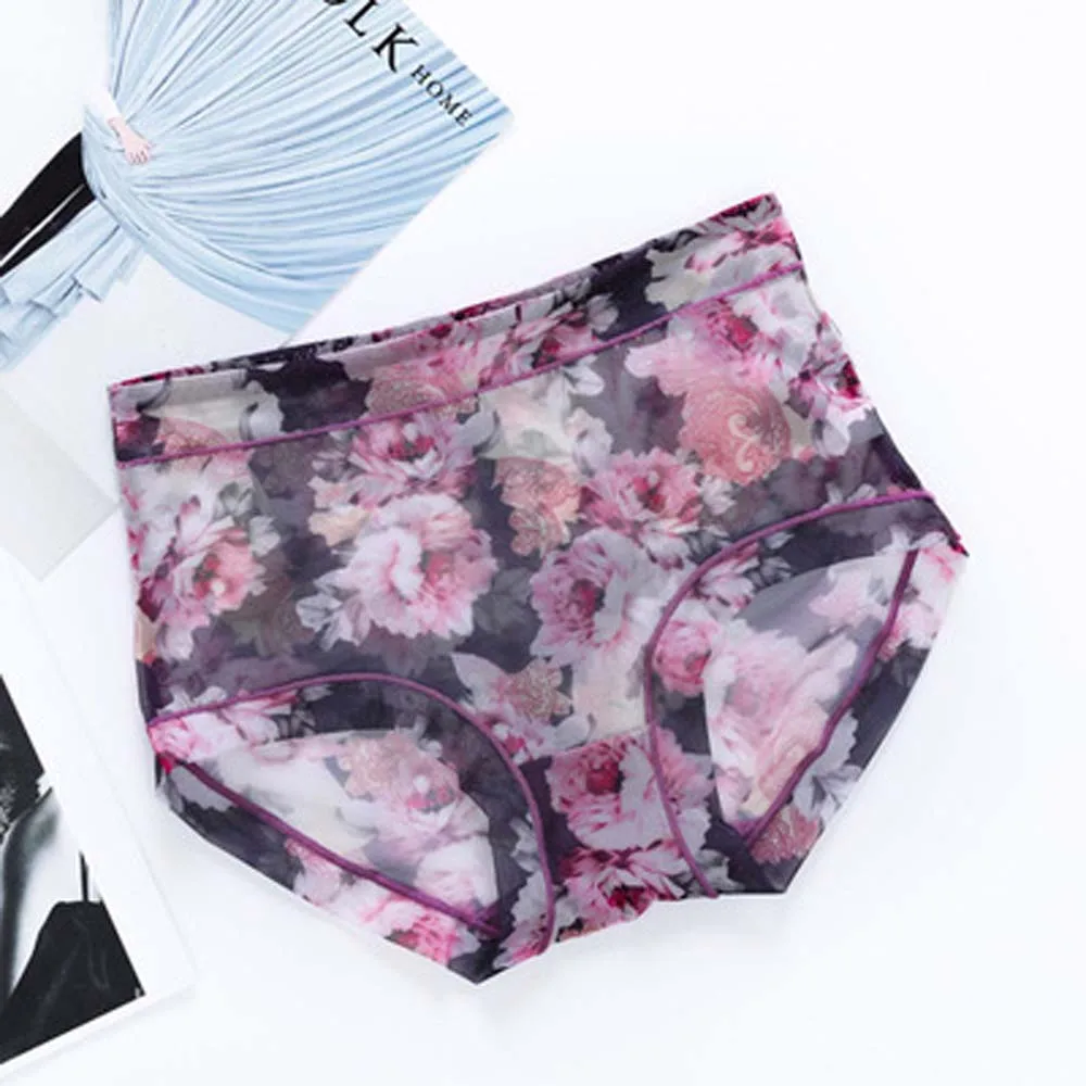 Женские сексуальные бесшовные трусики с цветочным принтом женские удобные