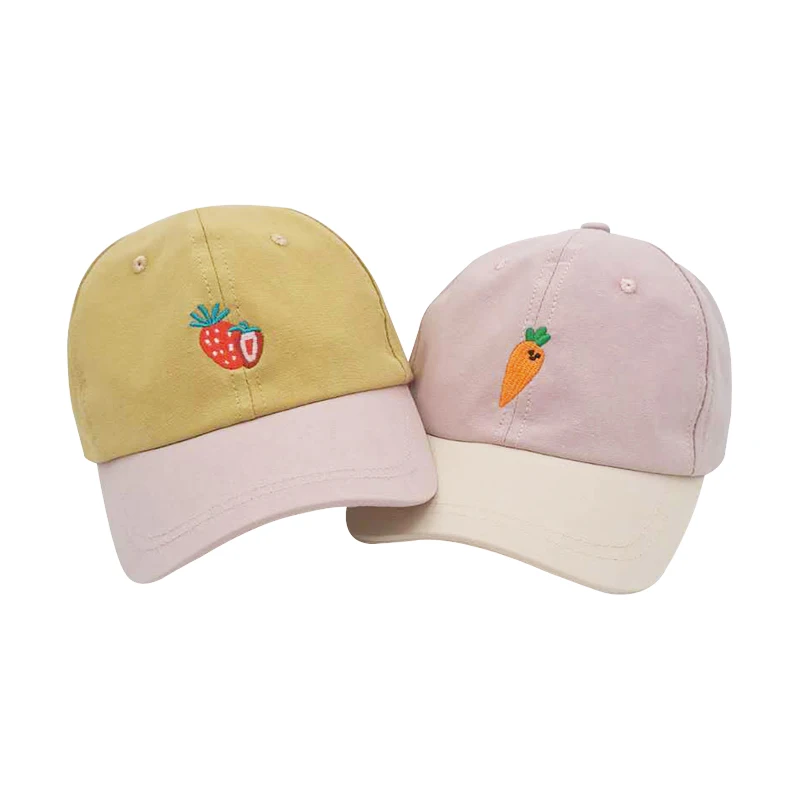Детская Солнцезащитная шапка милая бейсболка с вышитым рисунком моркови летние