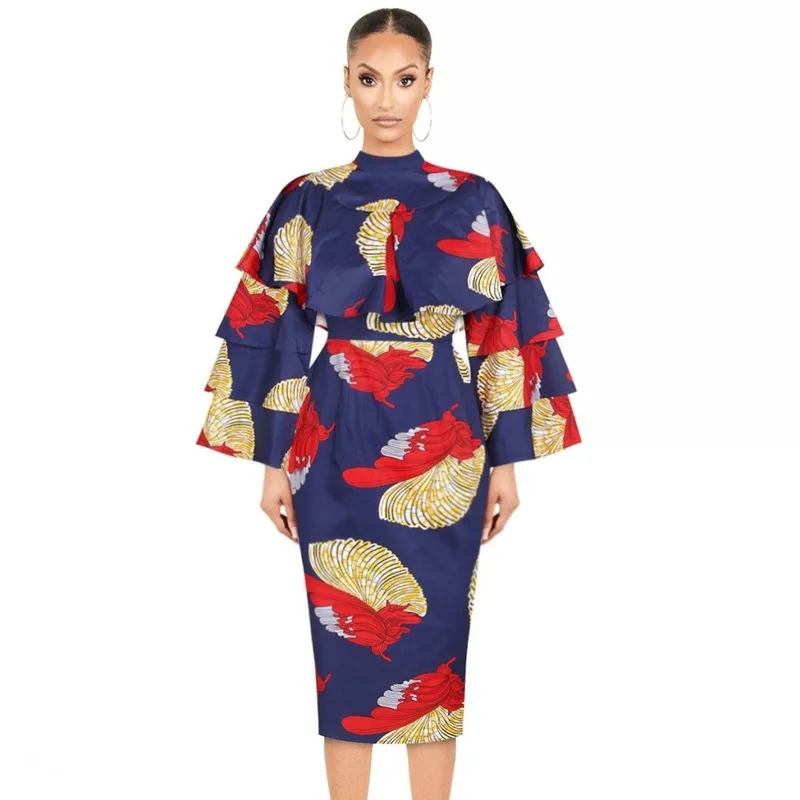 Африканские платья для женщин 2021 Дашики печать мода офис карандаш платье женская
