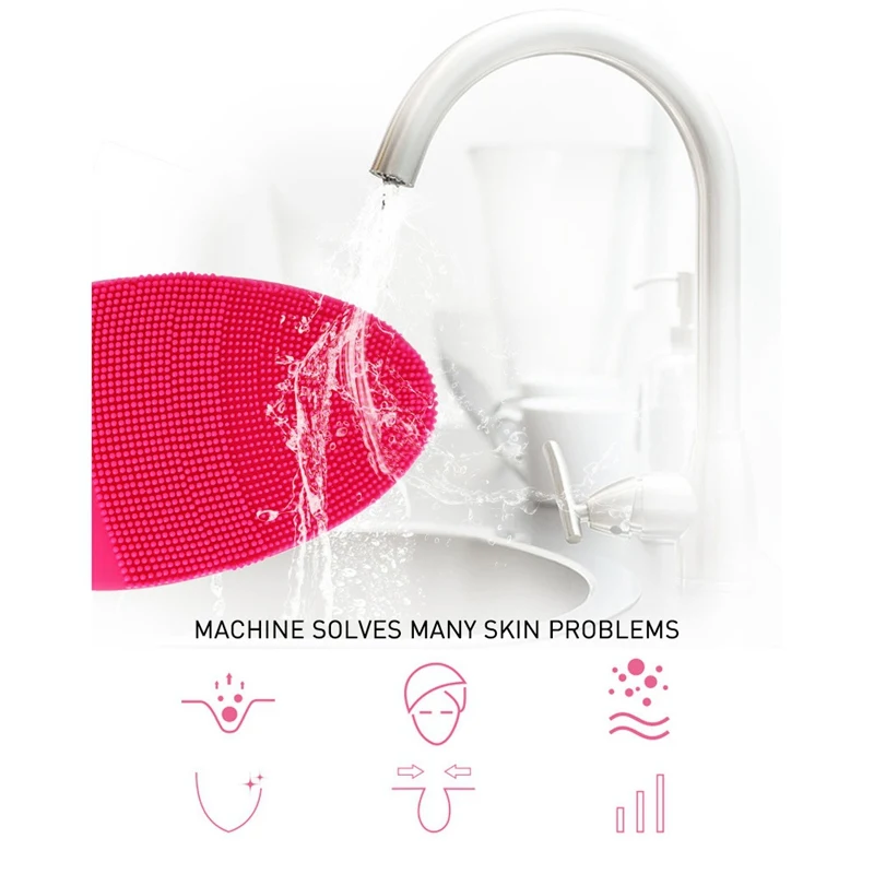 Силиконовое устройство для очищения лица электрическая Водонепроницаемая щетка