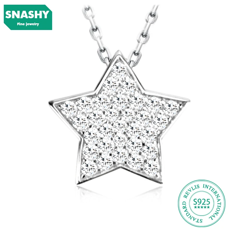 

2021 NEW Necklace 925 Sterling Silver Star Pendant Women Clavicle Chain Silver Female Necklace Party Wedding jewelry Accessories