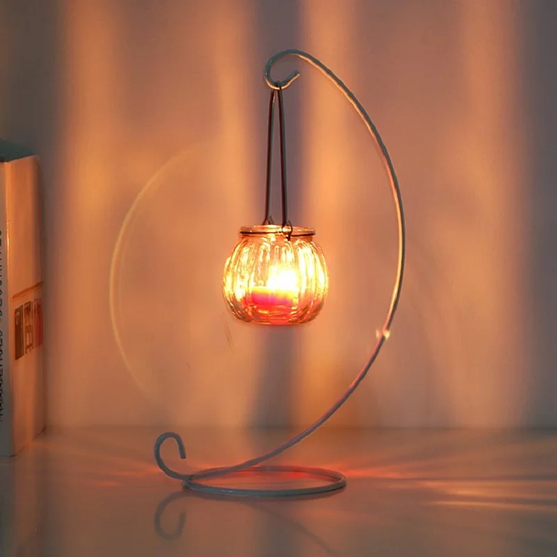 Премиум красота ретро стеклянный шар подвесной стенд подсвечник свадебный