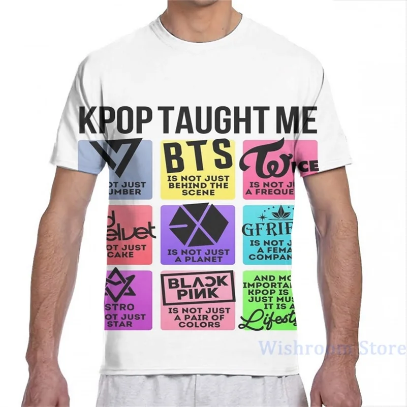 Kpop научила (3rd поколения групп вер.) для мужчин футболка женщин со сплошным