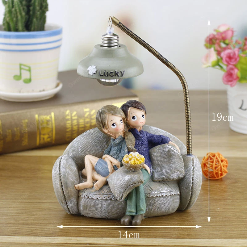 Романтические полимерные светодиодные ночники для пар украшения влюбленных