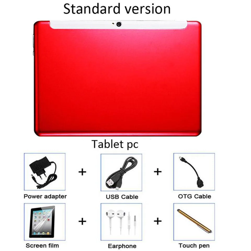 Standard version Настоящий Дека ядро 10 дюймов планшет 10,1 дизайн 4G Телефонный звонок Android 7,0 10 ядер планшет дети 4G+ 64G планшетный ПК 7 8 9 10 - Комплект: Standard version