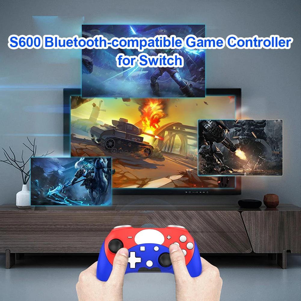 

Hand Grip Game Accessories Mini Gamepad Bluetooth-compatible Wireless Wired Controller Games Controller Console Gamepads