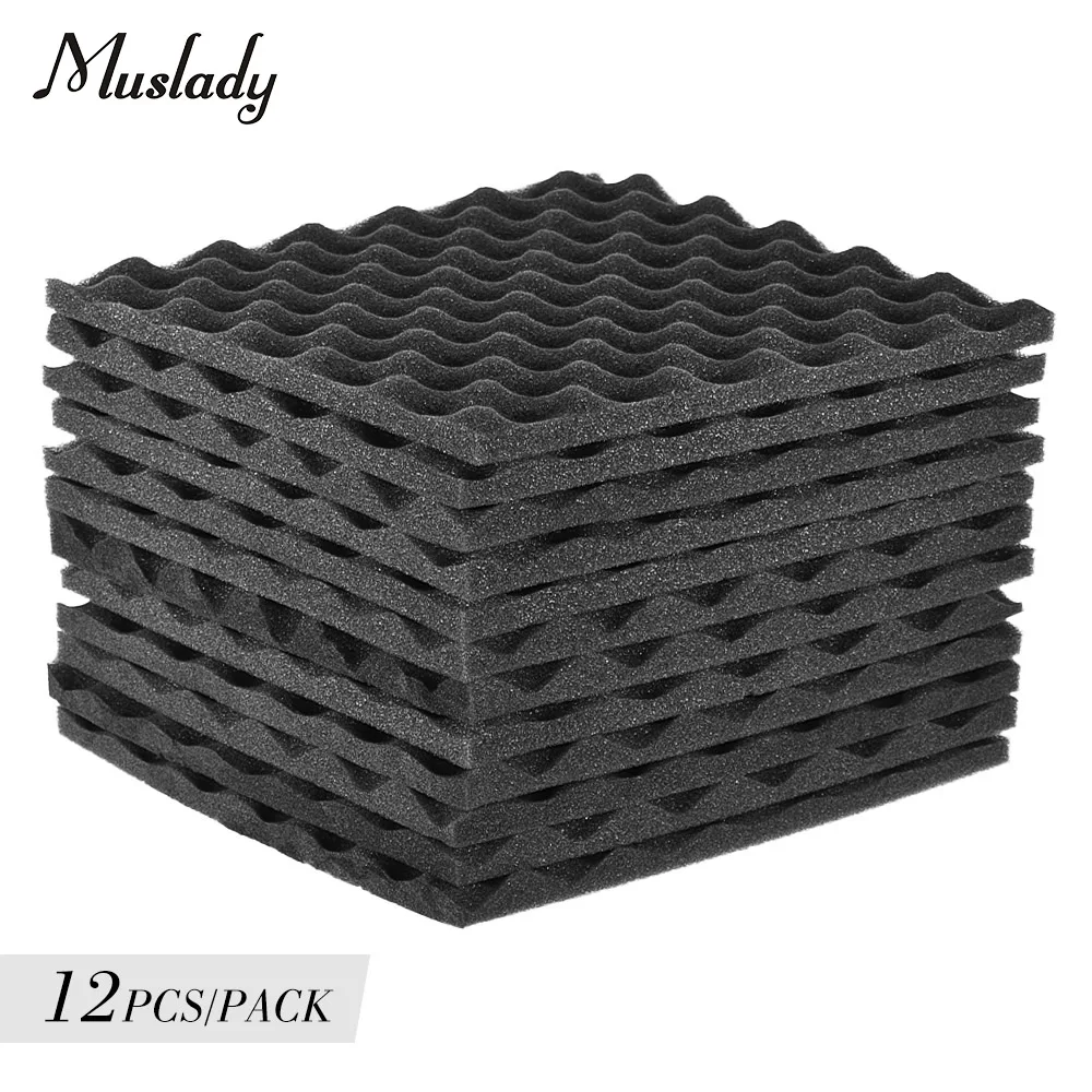 

12 PCS Studio Acoustic Foams Panels Sound Insulation Foam 30 * 30cm/ 12 * 12in For Studio Recording