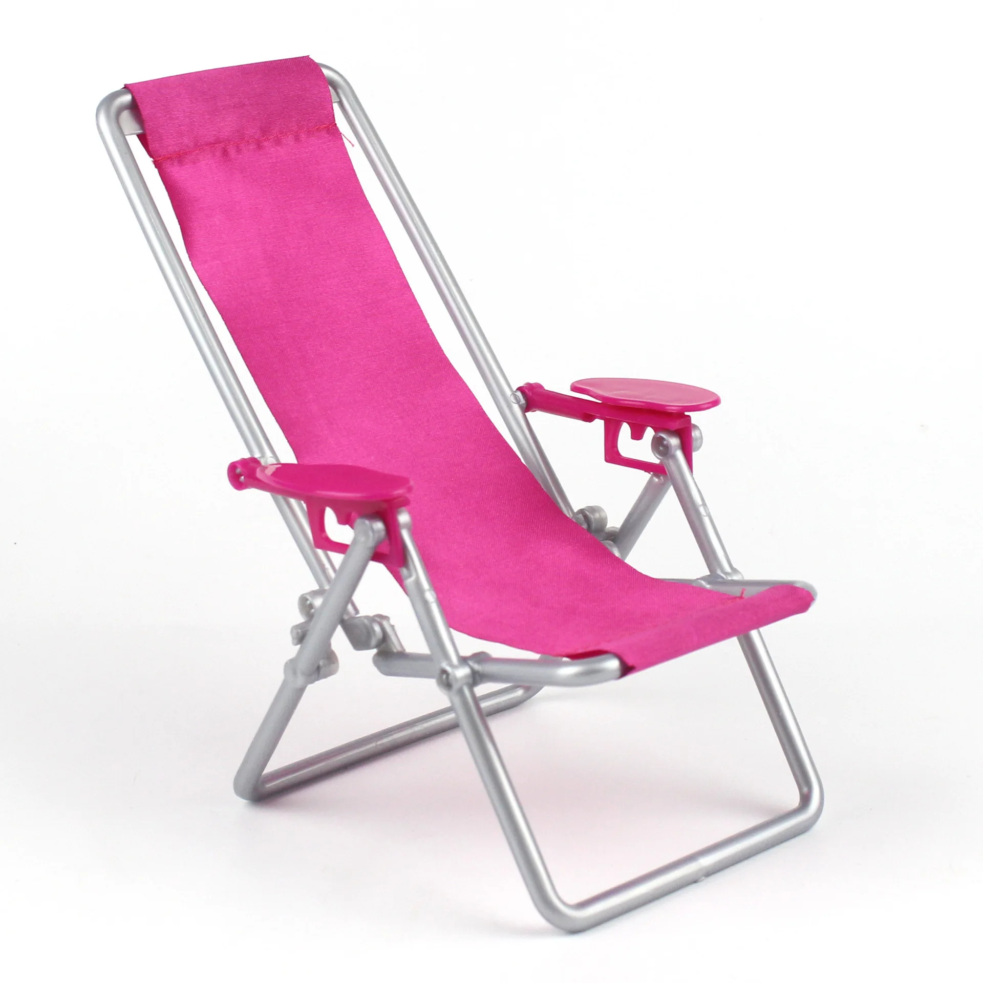 

1:6 Miniature Dollhouse Furniture Swim Foldable Deckchair Accessories For Doll House Beach Chair