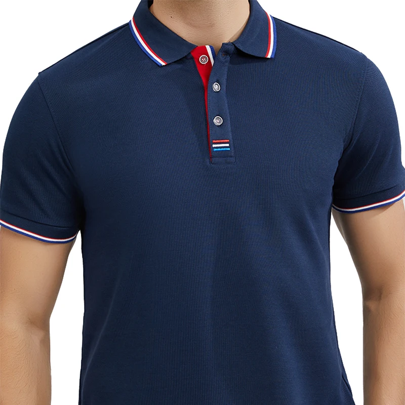 

Рубашка-поло мужская с вышивкой, хлопок, короткий рукав, повседневная майка, топы