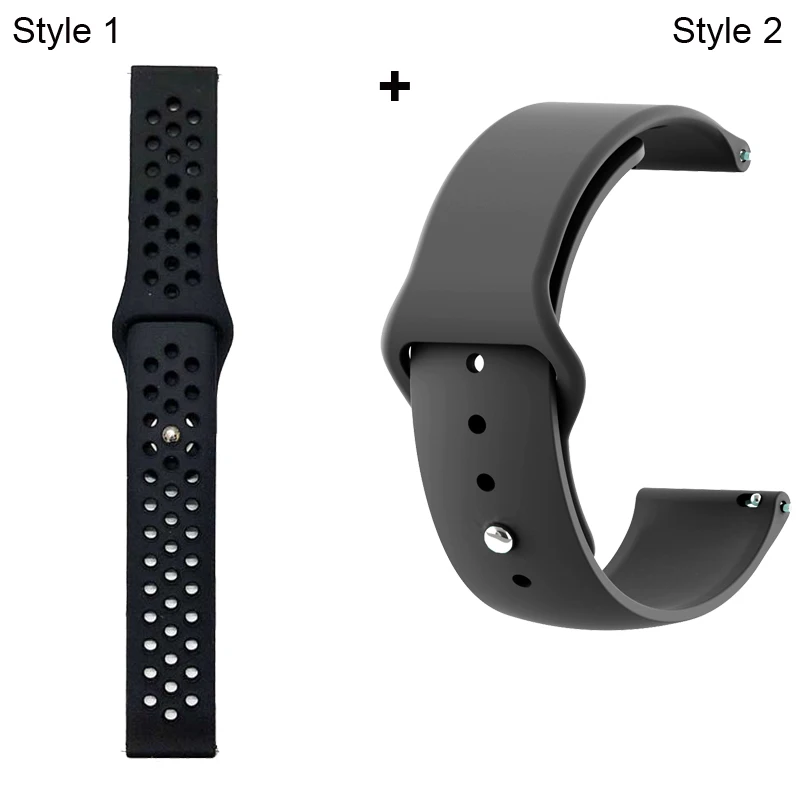 Black Black-Black Ремешок для Xiaomi Amazfit Pace Stratos GTR 47 мм для huawei GT 2 46 мм Honor Magic Dream ремешок для samsung gear S3 Galaxy 46 мм - Цвет: Black Black-Black
