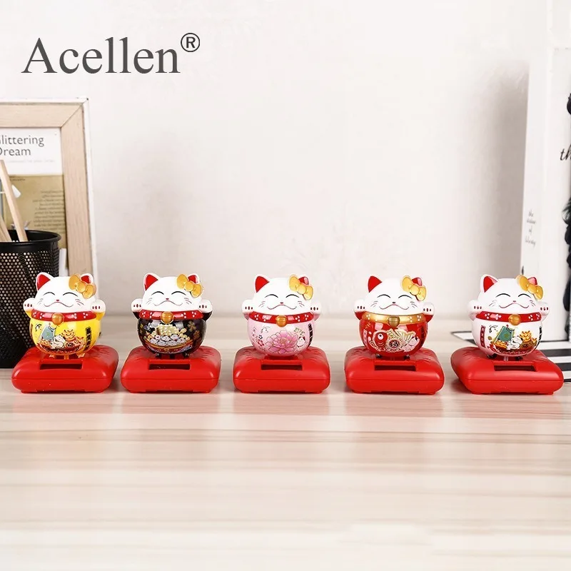 Lucky Cat аксессуары для украшения автомобиля на солнечной батарее миниатюрные
