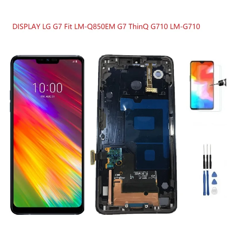 ЖК-дисплей для LG G7 Fit LM-Q850EM ЖК-экран с рамкой черный ThinQ G710 LM-G710 дигитайзер
