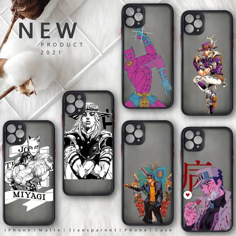 

Anime JoJo Killer Queen Phone Case For iphone 12 11 8 7 plus mini x xs xr pro max matte transparent cover