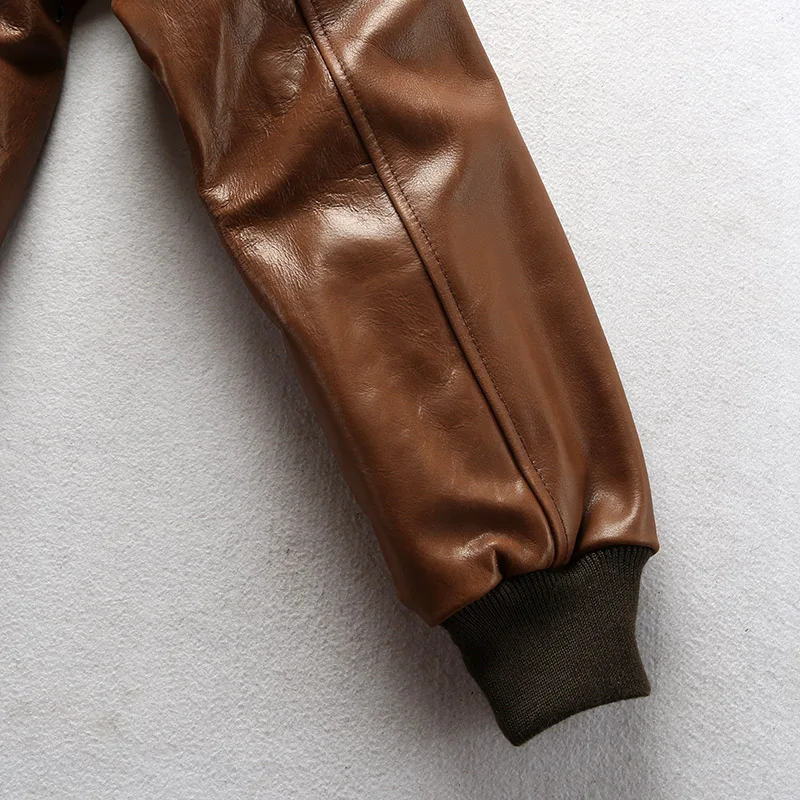 

New Men 2021 A2 Pilot Cow Genune Leather Jacket Casual Oil wax cowhide flight Jackets Winter Russia Coats