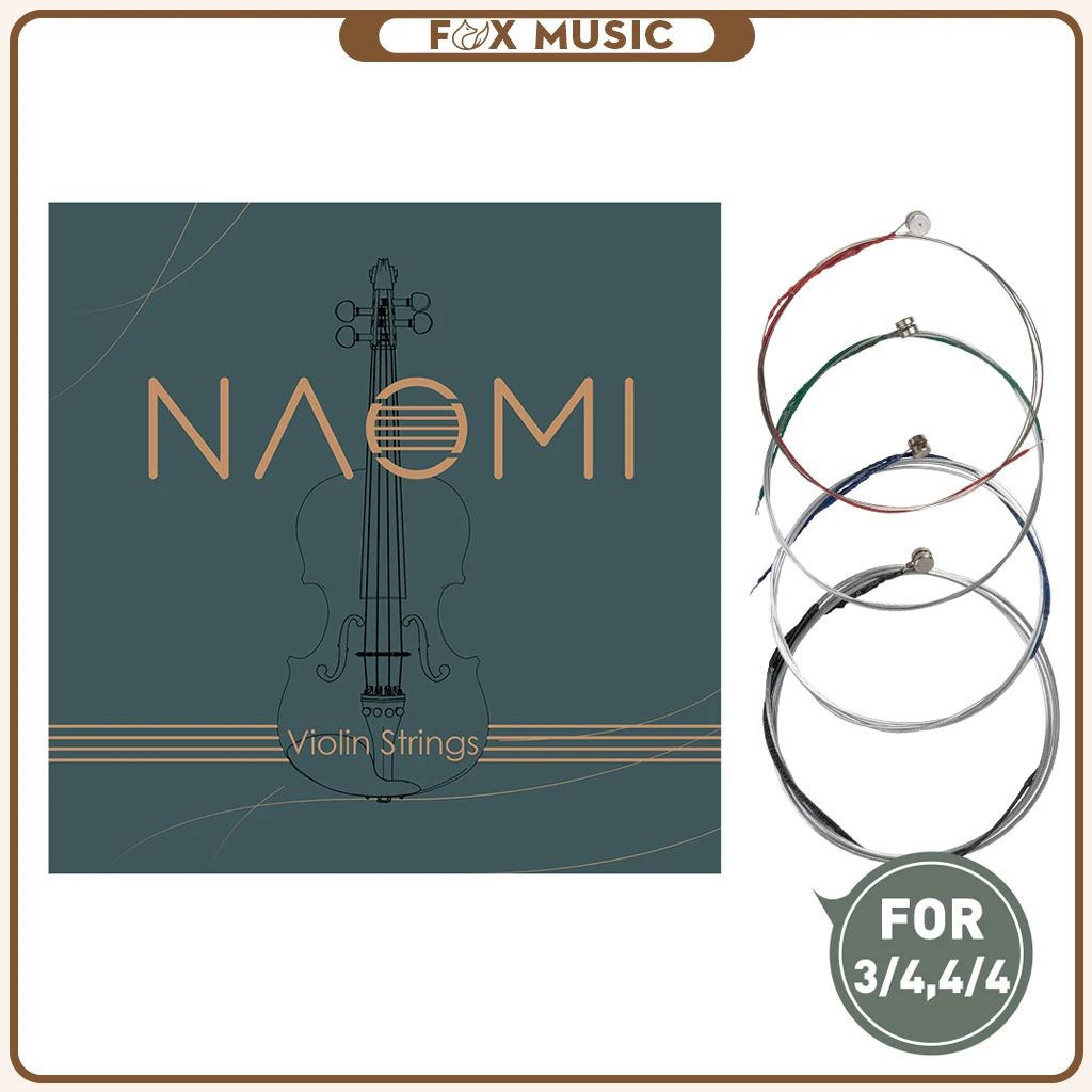 

1 Set Naomi Violin String G D A & E 3/4 4/4 Violin Strings Stainless Steel Core Strings Violin Strings