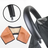 baby stroller faux leather armrest handle wheelchair protective zip case cover keeps handles and bumper bars clean baby supplies