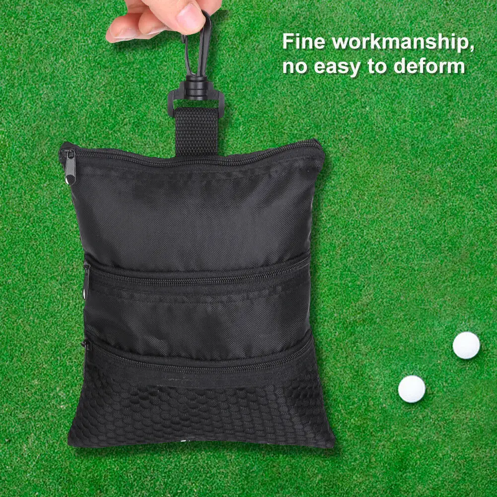 

Portable Golf Balls Tees Holder Bag Container Multi-Pocket Black Pouch Handbag