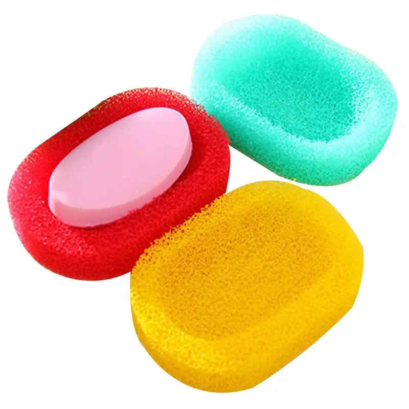3 шт цветные губки Пена мыло заставка блюдо коробка держатель Чехол лоток для