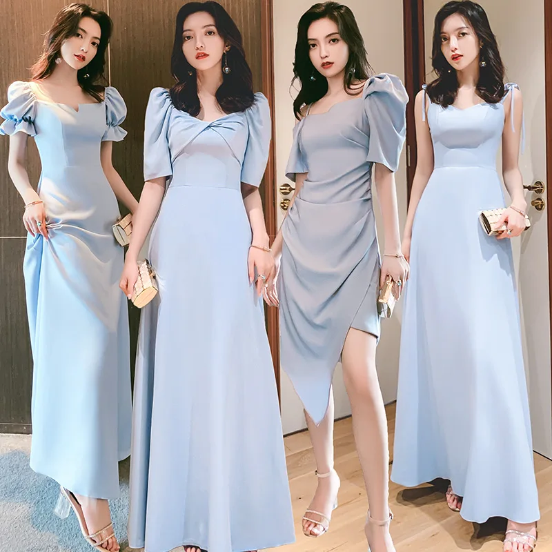 

Bridesmaids Dress Illusion Strapless A-Line Spaghetti Straps Sleeveless Jersey Floor-Length Vintage Lady Wedding Party Gown E250