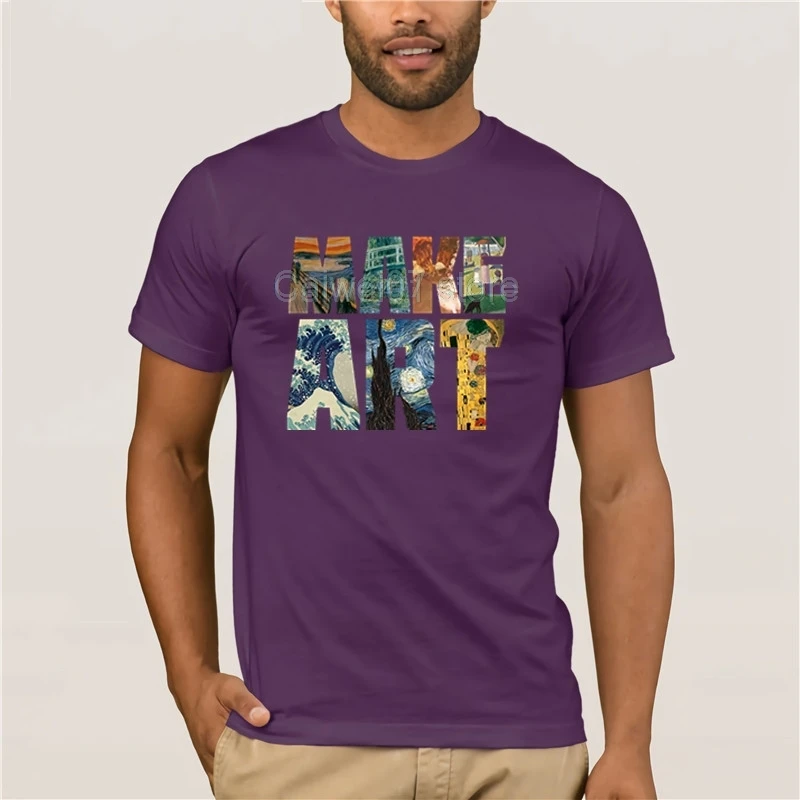 

Printed T-shirt crew Funny MAKE ART Funny ArtisT Artistic Humor Painting Cool men's casual fashion cool man's T-shirt