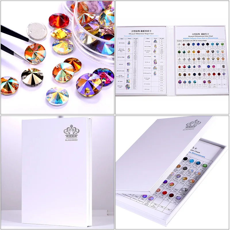 AAAAA Quality Sew On Rhinestones Color Chart Rich Colors All Shapes Glass B1254 | Дом и сад