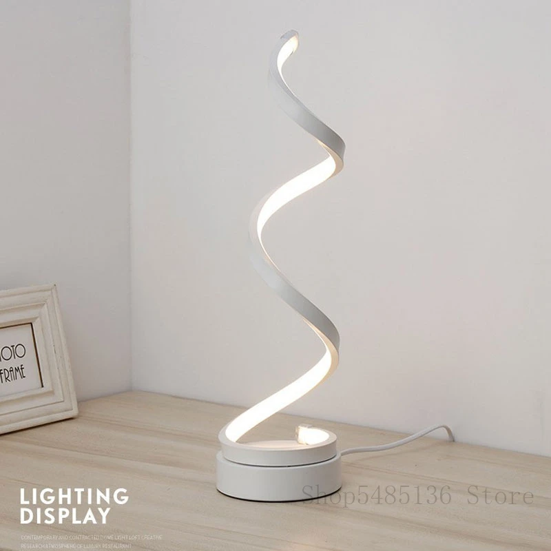 Современные минималистичные настольные лампы на спирали для спальни